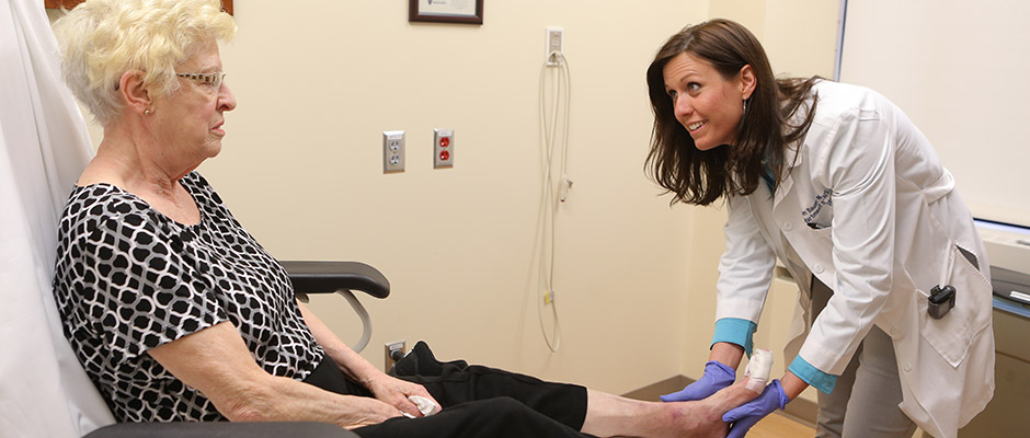 Karen Bauer with Patient