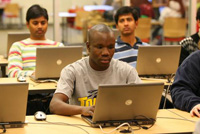 Students at computers